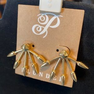 NWT Gold Spike Fan 2 in 1 Earrings by Plunder #29 - Dakota